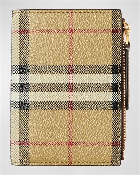 burberry trench leather bifold|Small Check Bifold Wallet in Archive beige .